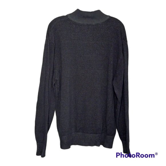Structure Quarter Zip Sweater Men's XXL Long Sleeve Dark Gray Pullover Heavy - Picture 2 of 10